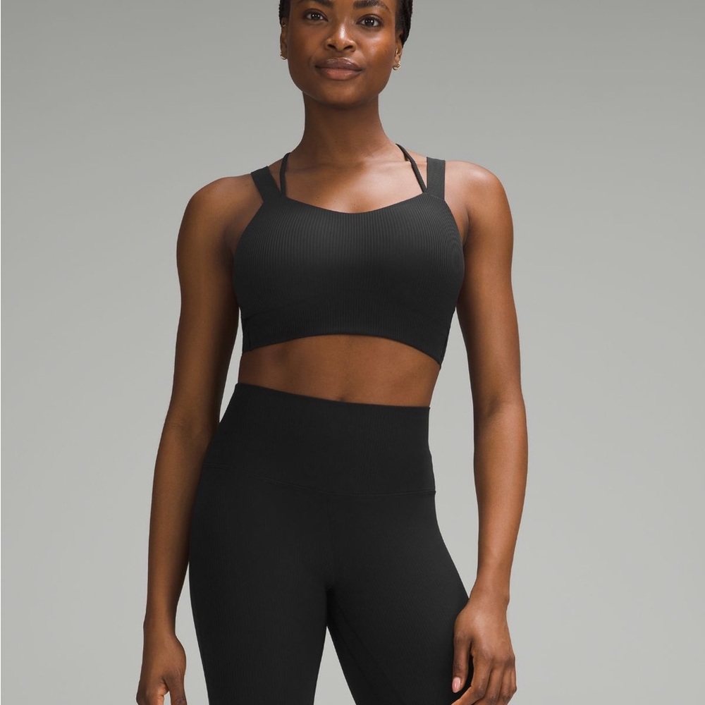 Lululemon Like a Cloud Black Ribbed Long Line Bra